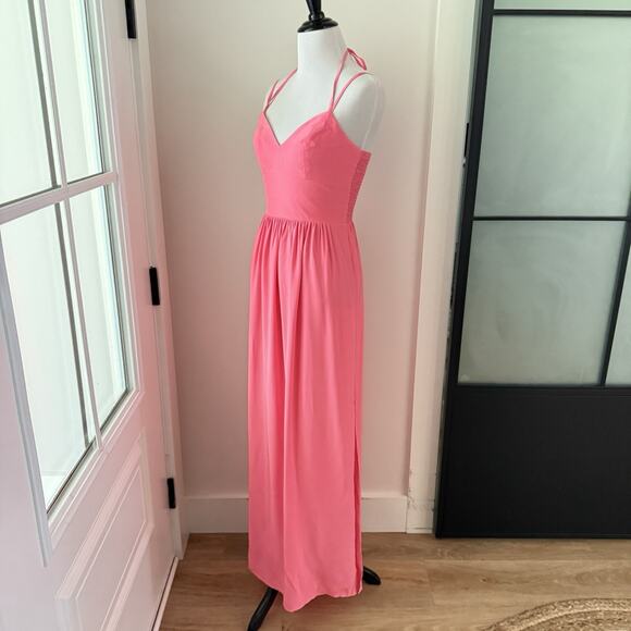 Amanda Uprichard Salmon Maxi Silk Dresss Size l - Picture 5 of 15